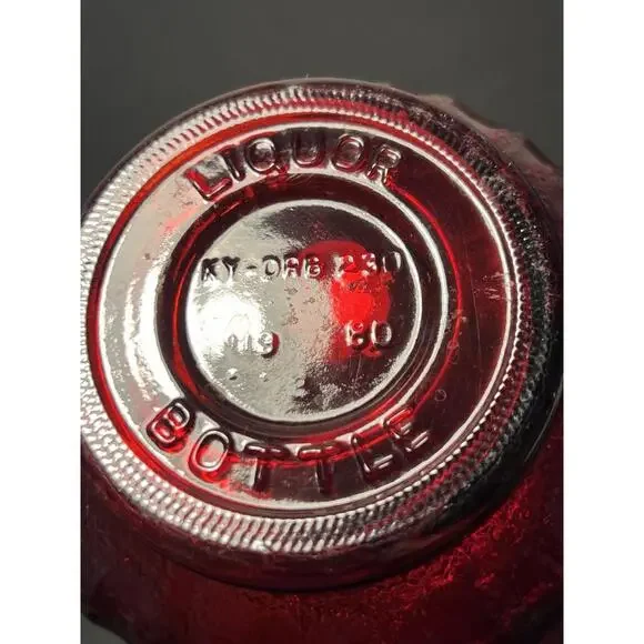 Vintage 1950s Ruby Red Genie-Style Glass Liquor Bottle Decanter, 11” NO STOPPER - Picture 10 of 15